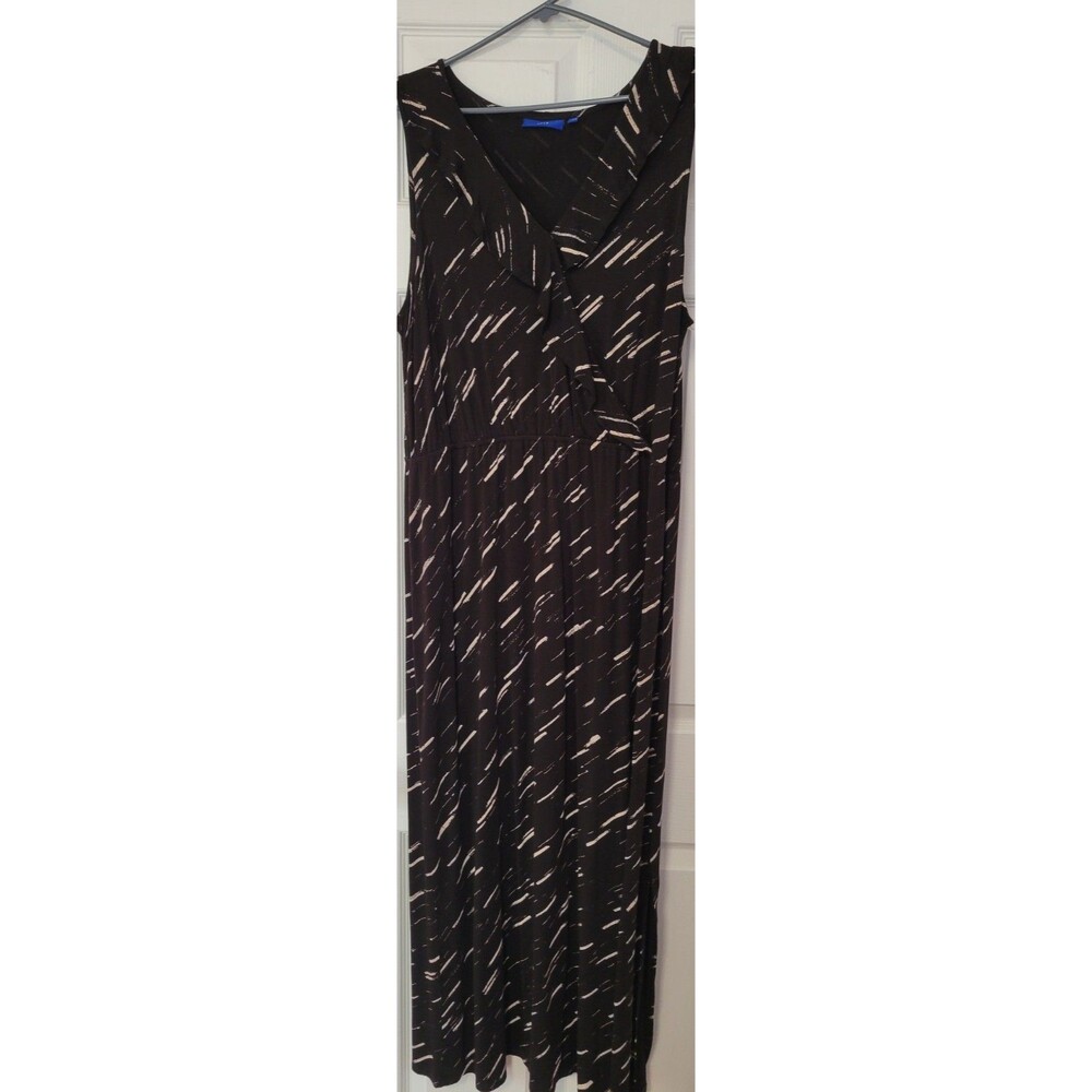 Woman's Apt. 9 Long Maxi Dress Black And Tan Size XL